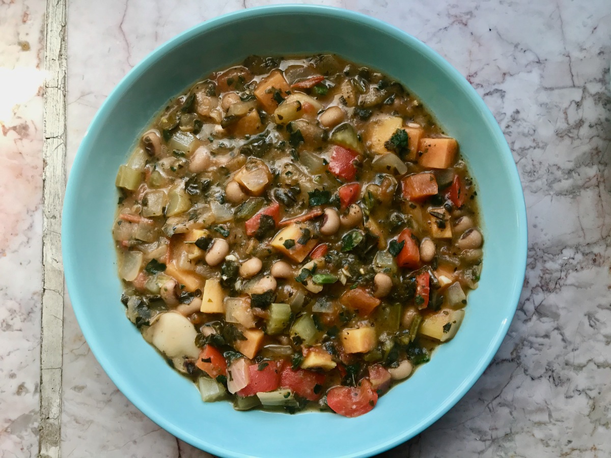 Winter Bean Stew with Sweet Potato & Kale